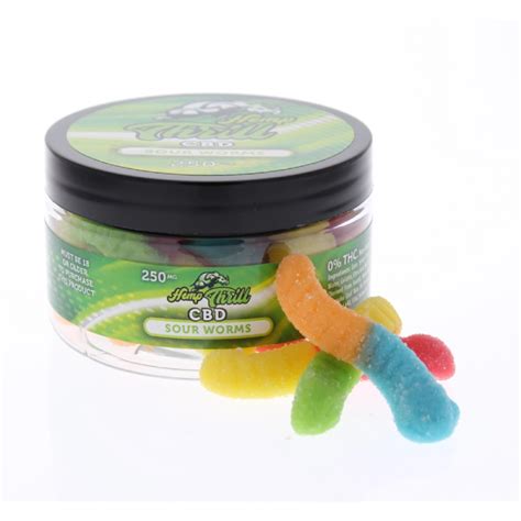 HEMP THRILL SOUR WORMS 4OZ 250MG Miami Distro