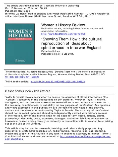 Womens History Review To Cite This Article Katherine Holden 2011