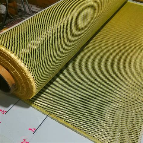 Gsm D Yellow Kevlar K Carbon Fiber Mixed Fabric X Twill