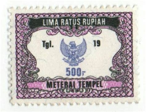 Jual Materai Tempel Rp 500 Lima Ratus Rupiah Tahun 1991 1995 Di Lapak