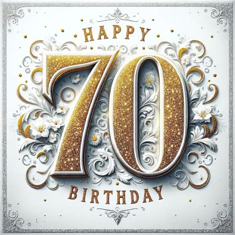 Premium Photo Elegant 70th Birthday Gold Glitter Celebration Card