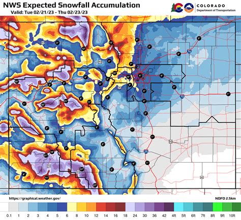 National Weather Service Expected Snowfall Accumulation Map 02212023 Thru 022323 Png — Colorado