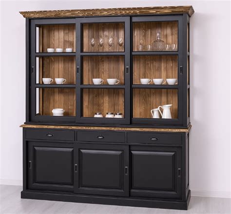 Buffet Bas Haut Six Portes Coulissantes Trois Tiroirs Largeur 206cm