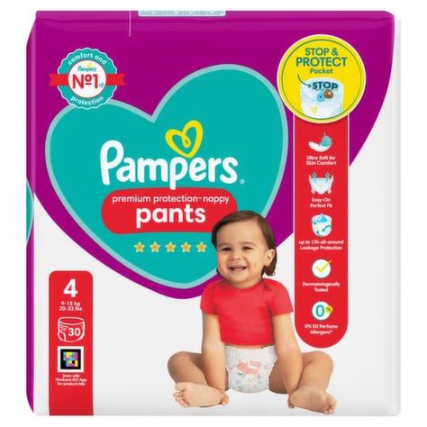 Pampers Premium Protection Nappy Pants Size 4 30 Nappies