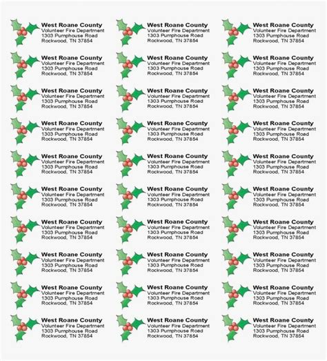 Free Printable Holiday Return Address Labels