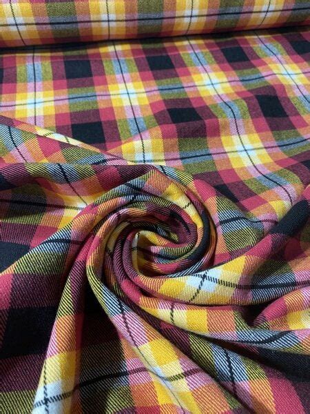 Tissu écossais Tartan Rose jaune Papin Tissus