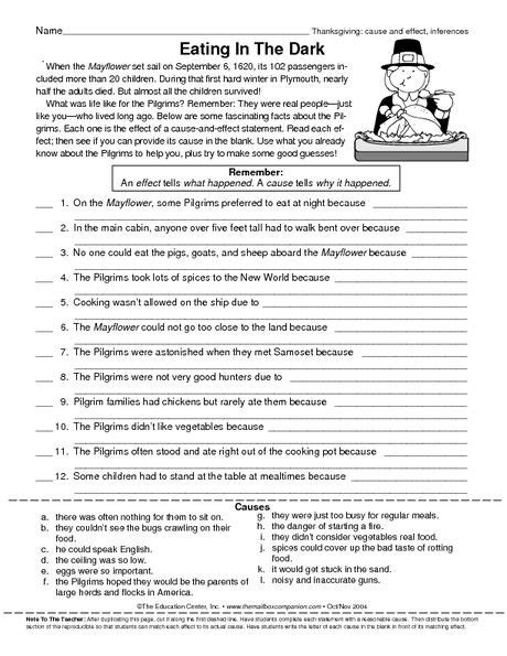 Cause And Effect Reading Passages 4th Grade