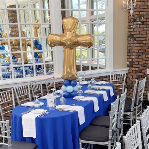 Gold Cross Balloon Table Topper Centerpiece Set Up The Brat Shack