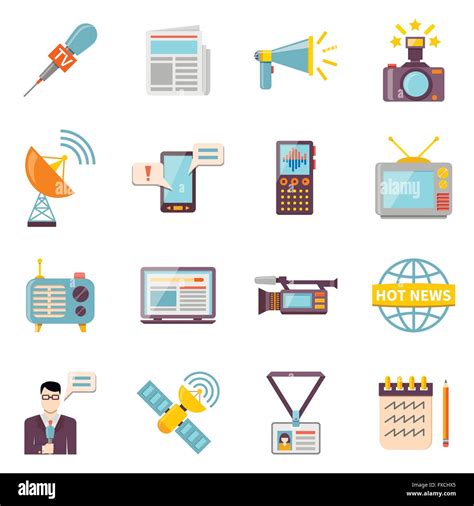 Conjunto De Iconos De Los Medios Masivos De Comunicación Imagen Vector De Stock Alamy