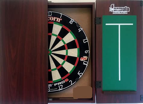 Unicorn Eclipse Pro 2 Dart Board FORMULA Mahogany Dart Cabinet 6 X