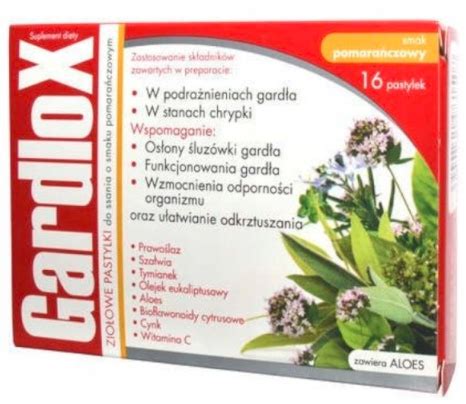 Gardlox tabletki ziołowe pomarańczowe na gardło 16 13114445131