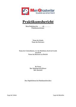 Gestalten Sie Das Deckblatt F R Ihren Praktikumsbericht