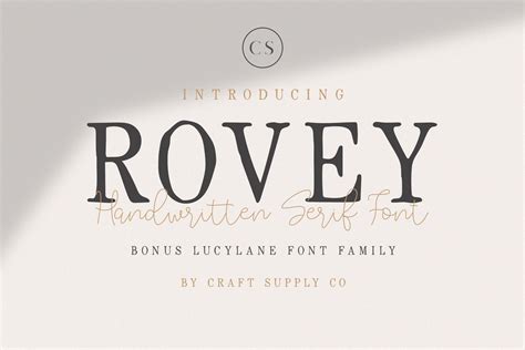 Rovey - Handwritten Serif Font+Bonus | Serif Fonts ~ Creative Market