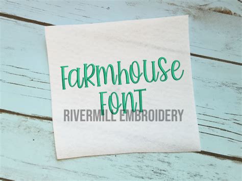 Farmhouse Font Machine Embroidery Font Alphabet Rivermill Embroidery