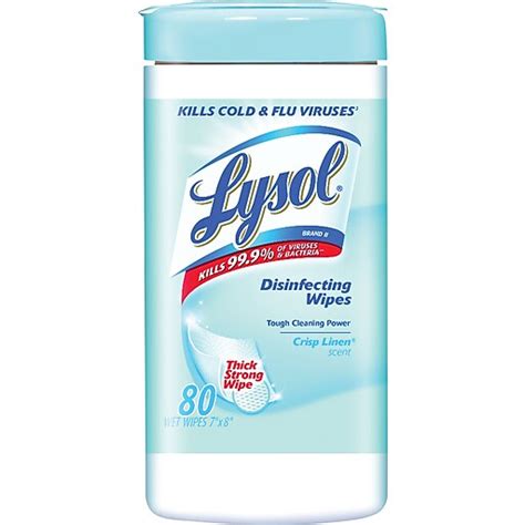 Lysol Disinfecting Wipes, Crisp Linen, 80/Pack (1920089346) at Staples