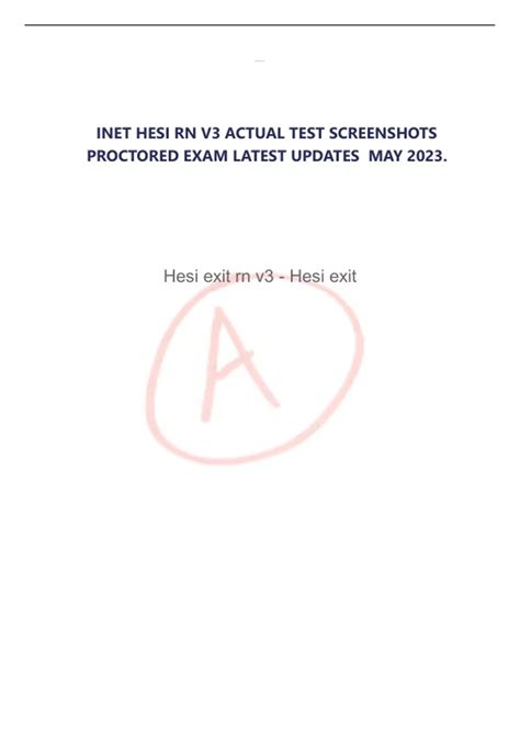 Updated Inet Hesi Rn V Actual Test Screenshots Proctored Exam Latest