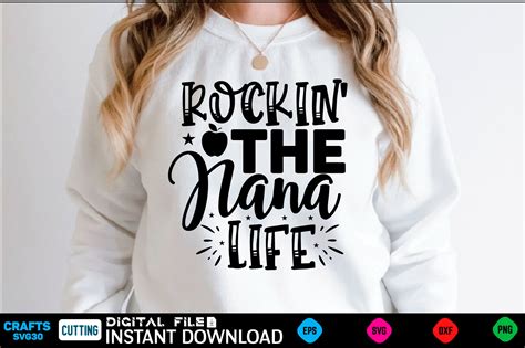 Rockin The Nana Life Svg Graphic By Craftssvg Creative Fabrica