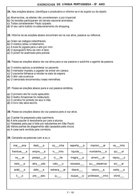 Exercicios Sobre Verbos 8 Ano Gabarito EDUCA Transforme Sua Vida