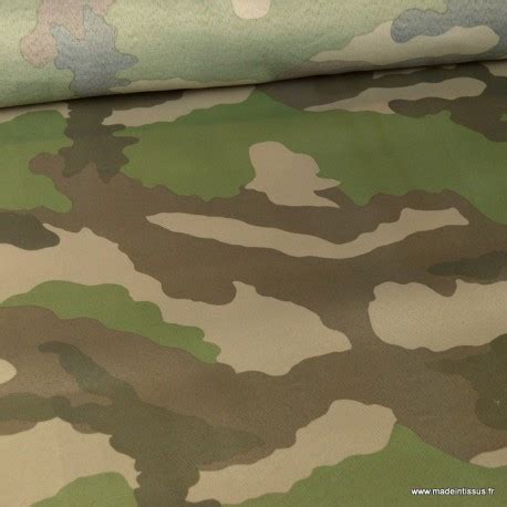 Tissu sergé polyester camouflage