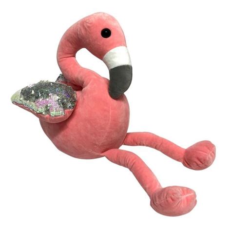 Flamingo De Pel Cia Cm E Asas Lantejoulas Entrega J Fofy Toys