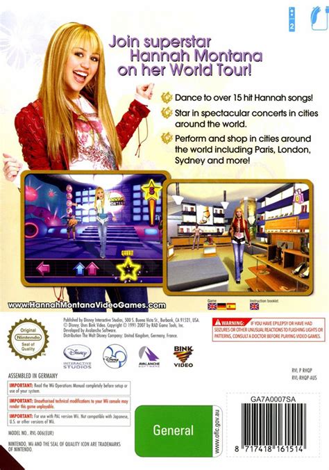 Disney Hannah Montana Spotlight World Tour Box Shot For Playstation