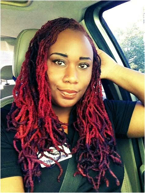 Loving My New Color Red Locs Purple Tips Locs Hairstyles Edgy Hair