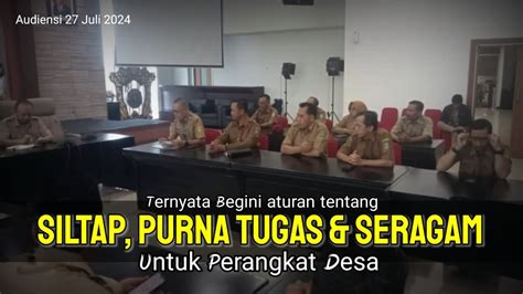 Siltap Tunjangan Purna Tugas Dan Seragam Perangkat Desa Penjelasan