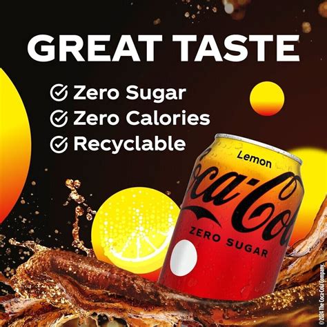 Coca Cola Lemon Zero Sugar Coke 330ml Cans Pack Of 12 Ebay