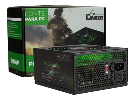 Fonte Atx 500w Reais Cowboy Gamer Super Silencioso Pc Bivolt Mercado