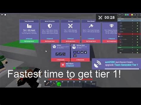 WR Fastest Time To Get Tier 1 Roblox Bedwars YouTube