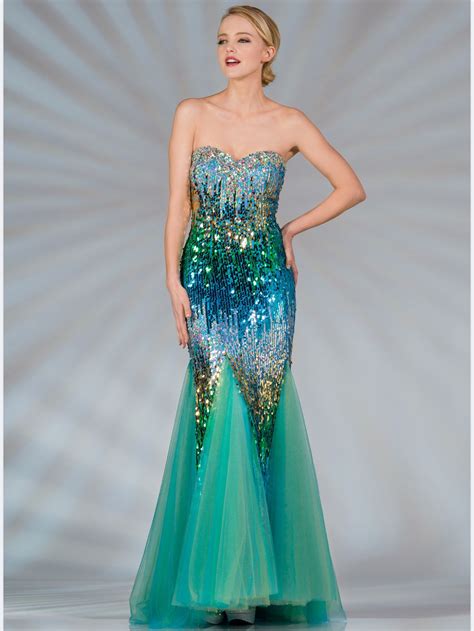 Blue And Green Sequin Mermaid Prom Dress Style JC2517 Get Yours