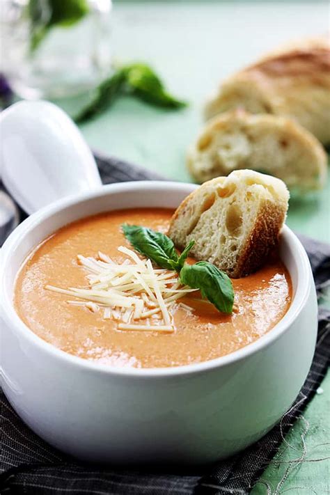 Creamy Tomato Basil Parmesan Soup Br