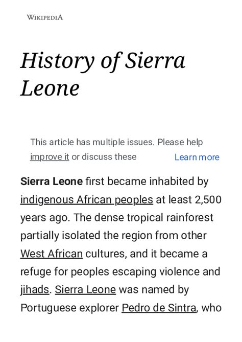 (PDF) History of Sierra Leone