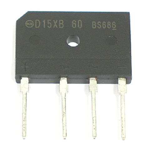 4pcs D15XB60 600V 15Amp Single Phase Bridge Rectifier Diode 600 Volt