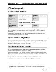 Assessment Task Docx Assessment Task Bsbmkg Promote Products