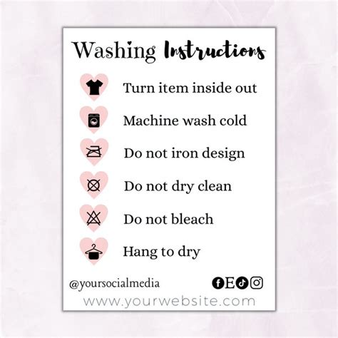 Care Instruction For Clothing Etsy