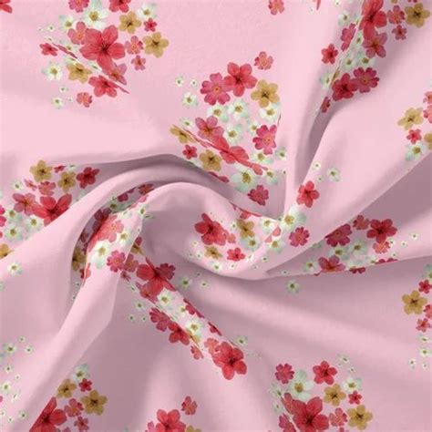 Lovely Pinkish Chintz Flower Digital Printed Fabric Japan Satin At Rs