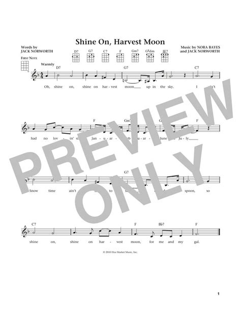 Jack Norworth 'Shine On, Harvest Moon' Sheet Music Notes, Chords, Score ...