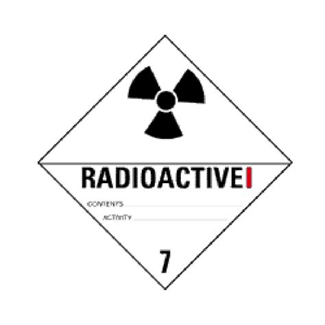 IMO ADR IATA 7 1 Radioactive I Bulk Labels 250 X 250mm