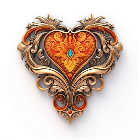 Premium Ai Image There Is A Heart Shaped Brooch With A Turquoise