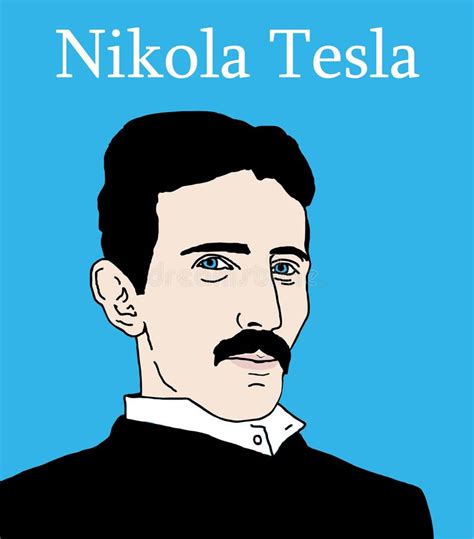 Retrato de Nikola Tesla ilustración del vector Ilustración de actual