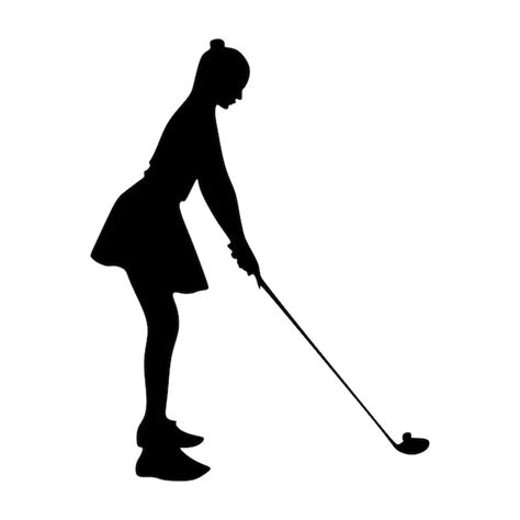 Premium Vector Professional Golfer Woman Playing Golf Silhouette