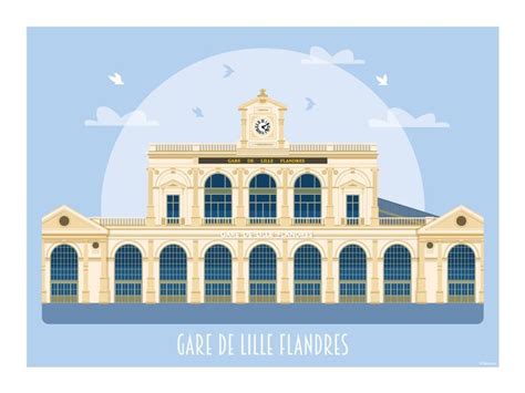 Gare Lille Flandres En 2024 Lille France Illustrations