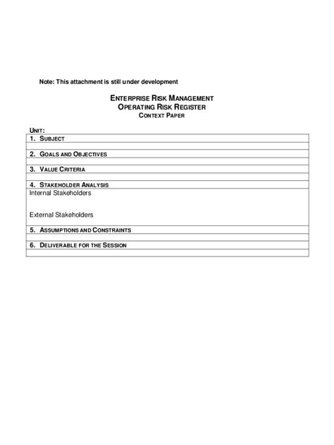 Fillable Online Erm Context Paper And Evaluation Form Fax Email Print