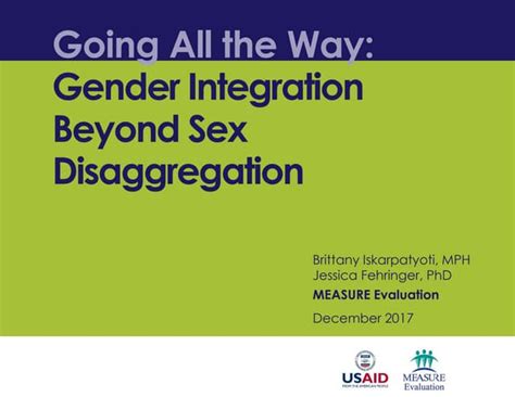 Going All The Way Gender Integration Beyond Sex Disaggregation Ppt