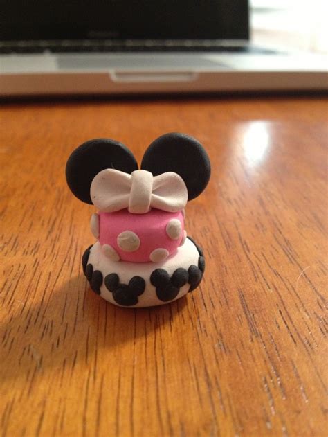 Minnie Mouse Cake Made By Me With Polymer Clay D Clay Charms Minnie Mouse Cake Clay