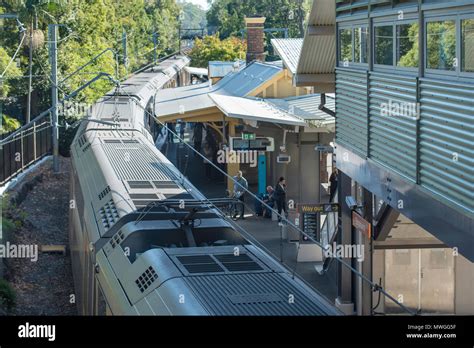 A Waratah Train At Turramurra Rail Station On Sydneys Upper North