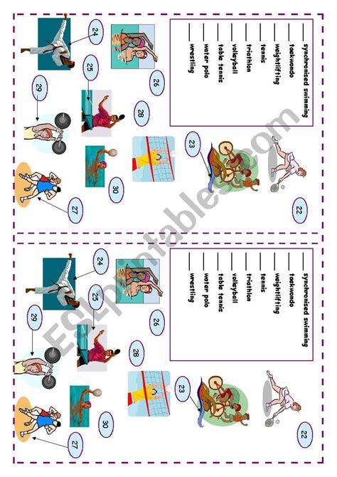 Vocabulary Olympic Sports Page 4 Esl Worksheet By Saillybea