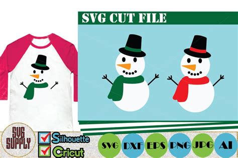 Snowman SVG Cut File Set