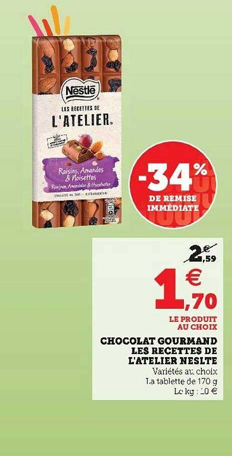 Promo Chocolat Gourmand Les Recettes De L Atelier Nestl Chez Hyper U